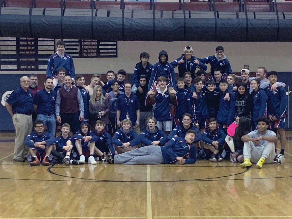 CthWrestling's tweet photo. Cougars dominate and take the win over @ArapGrapplers and finish the season as Centennial league champions! Way to go Cougars! #WeAreCT https://t.co/gXO1w5CE2G