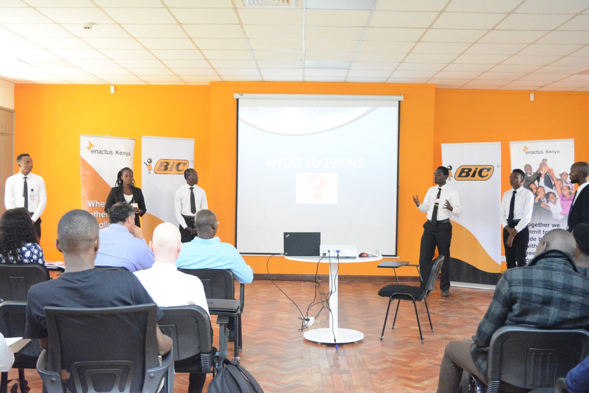 EnactusKenya's tweet photo. Enactus Moi University main campus pitching about their "Every Hand Every Book" at the Bic Education Challenge @enactusmmu @enactusjooust @enactusmoi @EnactusEgerton @enactusMoi West campus #EnactusKeBicChallenge 
@PaigeMaina
 @ShikwatiJames
 @BICGroup https://t.co/x1Hta5Aa0E
