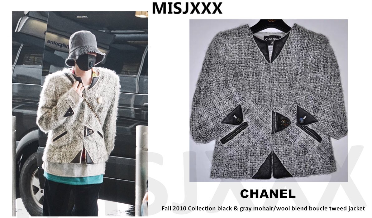 GDSTYLE on X: #GDStyle👉🏻#CHANEL Fall 2010 Collection black & gray mohair/ wool blend boucle tweed jacket. #gdragon #gd  / X