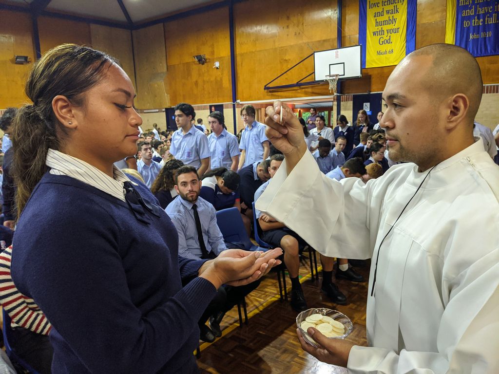EmmausCEDP's tweet photo. The College celebrated Opening Mass today with Father Michael, where we blessed the new staff, students and the Year 7 cohort and welcomed them into our community #cedp #openingmass https://t.co/t2UIXweo4Q