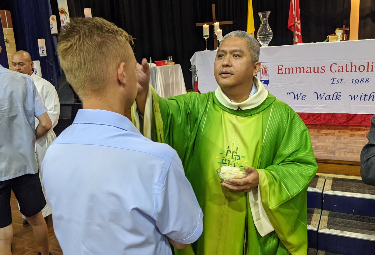 EmmausCEDP's tweet photo. The College celebrated Opening Mass today with Father Michael, where we blessed the new staff, students and the Year 7 cohort and welcomed them into our community #cedp #openingmass https://t.co/t2UIXweo4Q