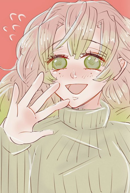 むん🥀♛さんがTwitterに投稿した甘露寺蜜璃(鬼滅の刃)のイラスト。