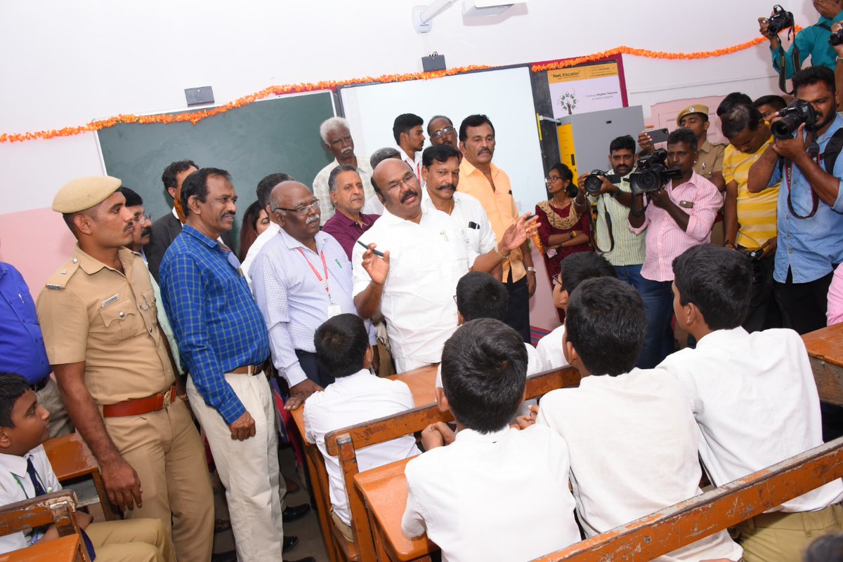 NextEducationIn's tweet photo. On 5th February 2020, honourable Minister of Chennai Mr D. Jayakumar inaugurated #TeachNext digital classrooms at KC Sangaralinga School supported by ITC.
As we reach more schools to enrich the classroom pedagogy, we take pride in providing the best teaching-learning experience. https://t.co/fTW9tVwzQk
