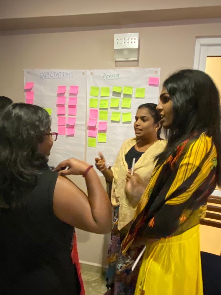 ARROW_Women's tweet photo. Day 1 of #InterSEXionalitySL: @kml_gautam going over participants’ expectations for the Workshop and some ground rules. 📝 

#SRHRintersectionality #SRHR4All https://t.co/tOXsQZmkiS