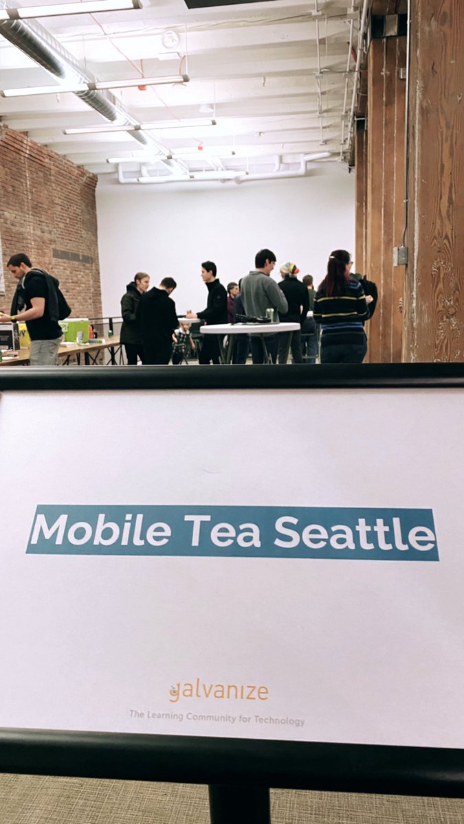 Thanks everyone for coming to  #MobileTea Seattle No2!! 🎉

Special thanks to our DJ >>DEVS CAN DANCE<<, @Deadcooky for social media, our speakers @mariannabenz , <a href="/n8ebel/">Nate Ebel</a> , and <a href="/giorgionatili/">🌈 Giorgio Natili</a> , as well as to our sponsors <a href="/pluralsight/">Pluralsight</a> &amp; <a href="/galvanizewa/">Galvanize Seattle</a> ! ❤️✨