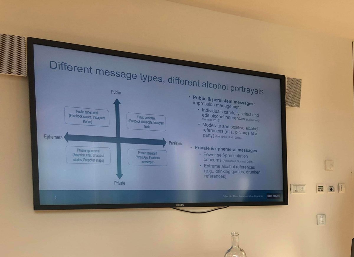 I just presented my study on how different message types on social media are related with differentiaal alcohol portrayals #etmaal2020 <a href="/etmaal2020/">Etmaal2020</a> <a href="/FWOVlaanderen/">FWO</a>