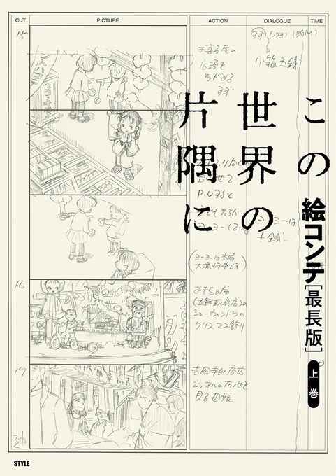 【開催中】ササユリカフェで原画、絵コンテ等の資料を展示した「『この世界の片隅に』ができるまで展2」が開催中です(火曜・水曜定休)。店内では「この世界の片隅に 絵コンテ[最長版]」等、アニメスタイルの書籍を販売しています。  