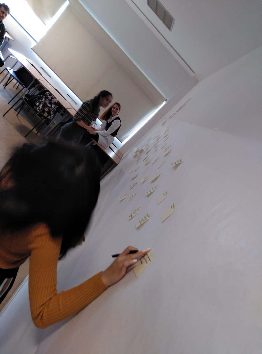 dfcspain's tweet image. ¡En pleno proceso del #LABICAN! Primero experimentamos los juegos en grupo y después volcamos y agrupamos lo que se considera relevante: ¡las nubes! @urjc @mluengop #DFCSeMueve #DesignForChange #DesignThinking