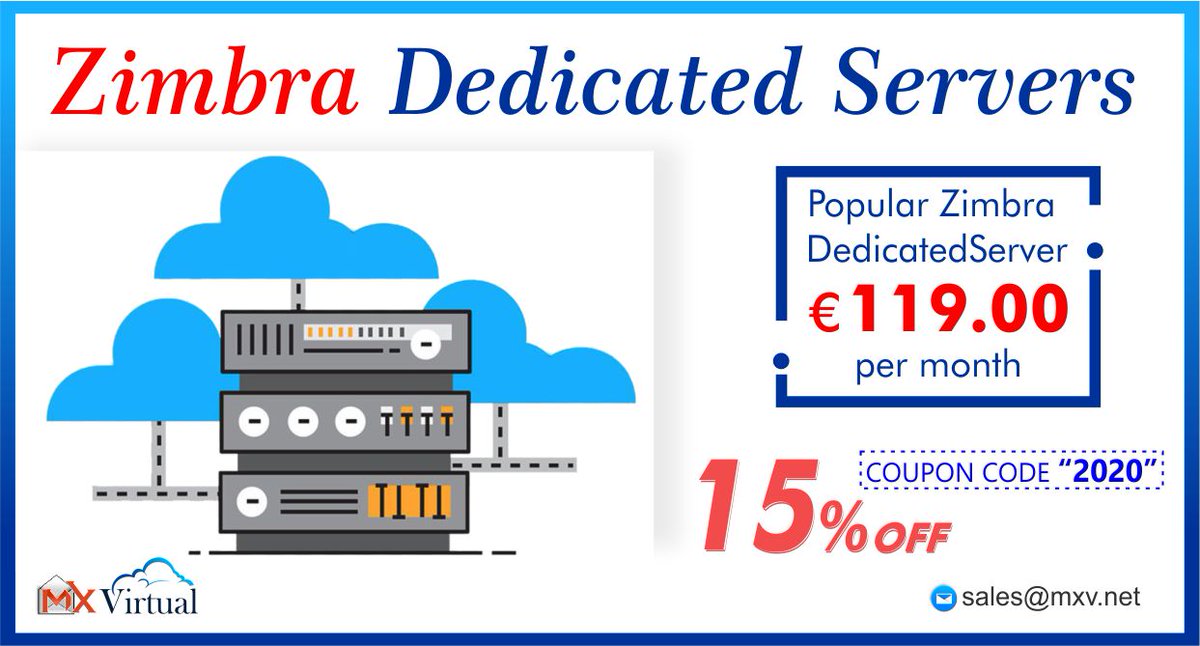 #MXVirtual's
✅mxv.net Now get 15% Off on your first billing 
and 15% life time off for Dedicated servers
#iRedmaildedicatedserver #iRedmail #zimbradedicatedserver #zimbra #managedzimbravps