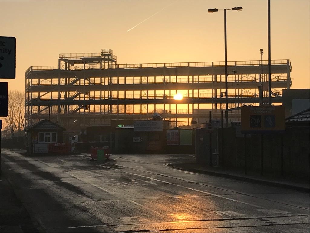 kierconstruct's tweet photo. “New Dawn, New Day” Morning from our Harrow Depot Site, which is currently under construction #KierMX #KierSouthern #LoveConstruction https://t.co/RjXmbNorIN
