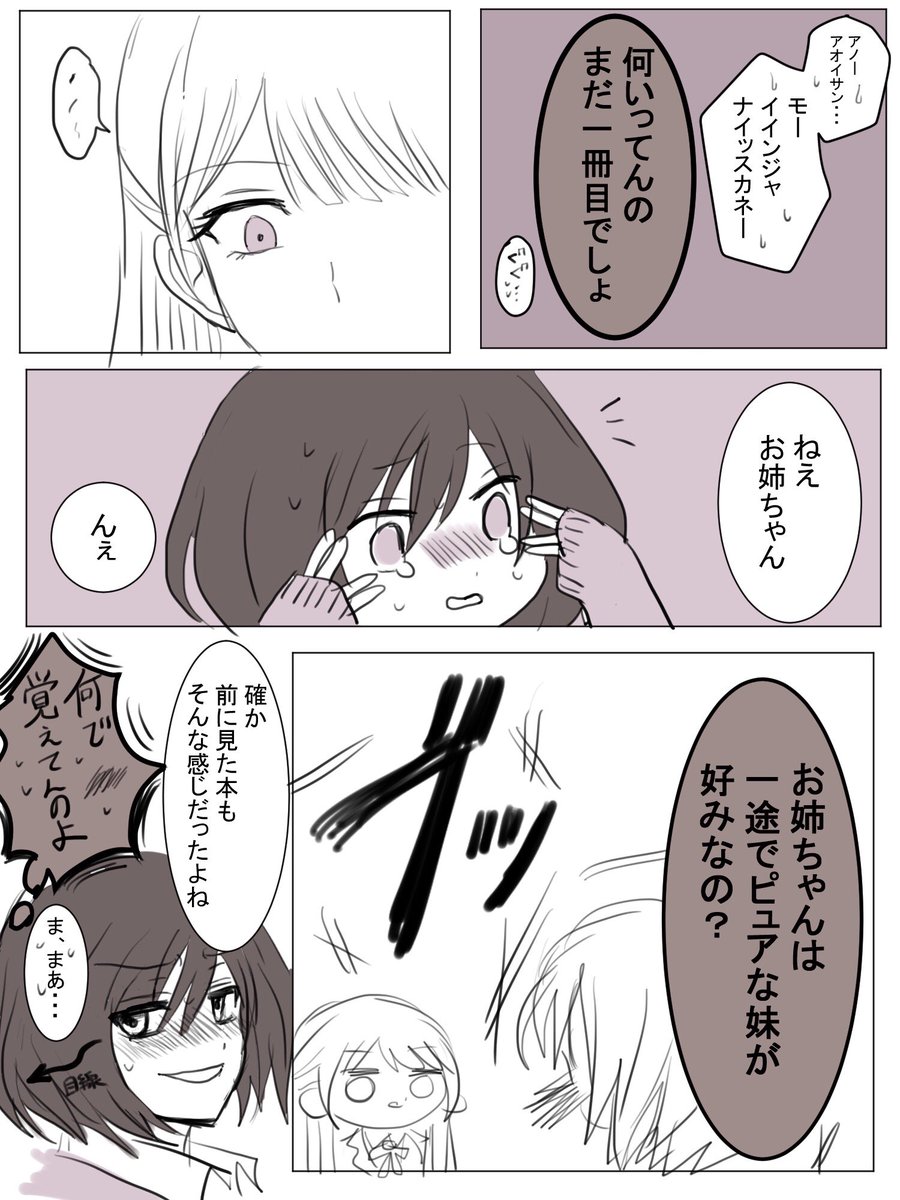 #創作百合
#百合漫画
「姉妹百合を愛す姉」と「姉妹百合を愛す姉を愛す妹」の攻防戦(3) 