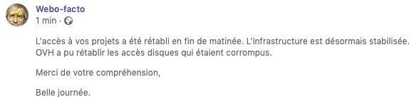 Bonne nouvelle ! Les problèmes ont été résolu