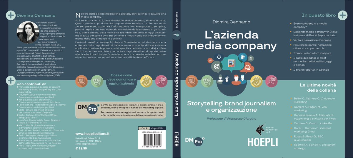 dio_mira's tweet photo. Da oggi in libreria "L'Azienda Media Company", prefazione @frangiorgino, che racconta dalla viva voce dei suoi protagonisti il mondo delle imprese che si stanno trasformando in media. Devo ringraziare tutti loro e chi ha creduto in questa impresa ... #brandjournalism https://t.co/pjkM6z3Rhn