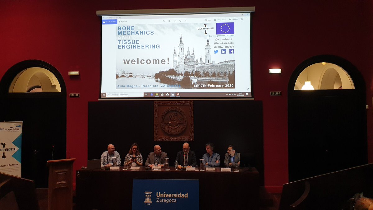 curabone's tweet photo. After the great talk of this morning, now it's time for a round table about the future on engineering research to clinical applications! We thank Angel Lanas Arbeola MD, Scientific director of IIS #BoneZaragoza #MSCA #H2020 #CuraBone https://t.co/XyW6qYkXHj