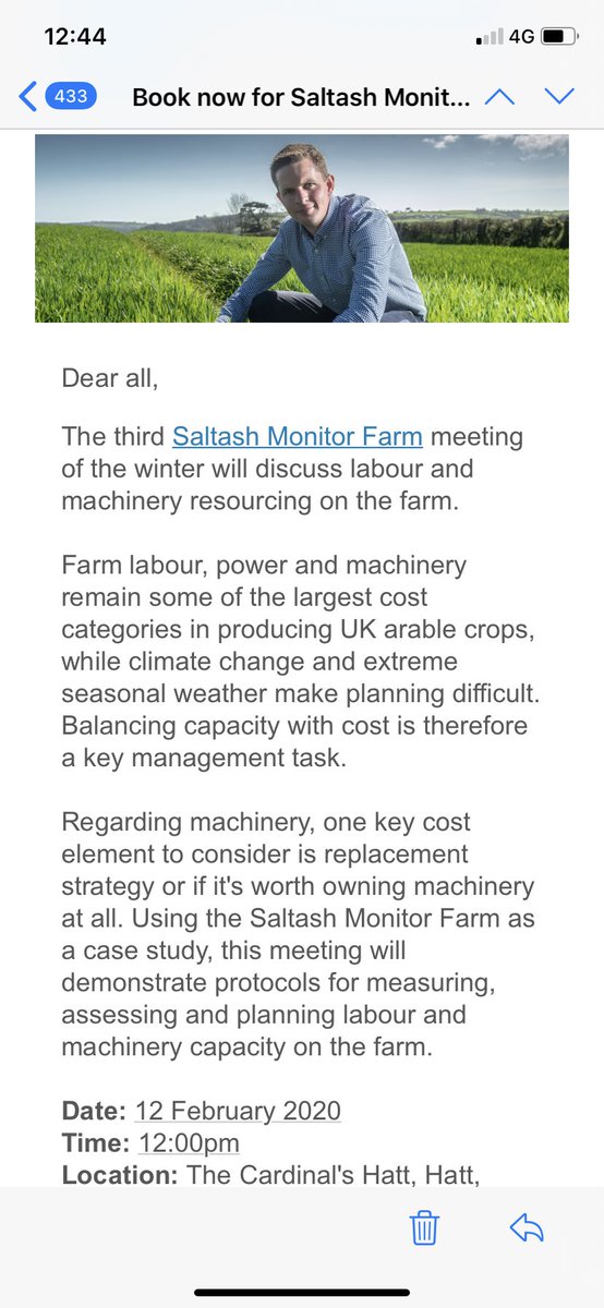 AshleyDaveJones's tweet photo. Book now for our next monitor farm meeting (12th Feb 12 noon)at the cardinals hatt! Use the link @Cereals_SW #monitorfarm @TheAHDB https://t.co/RaOUtpQju7 https://t.co/110NRYs5QE