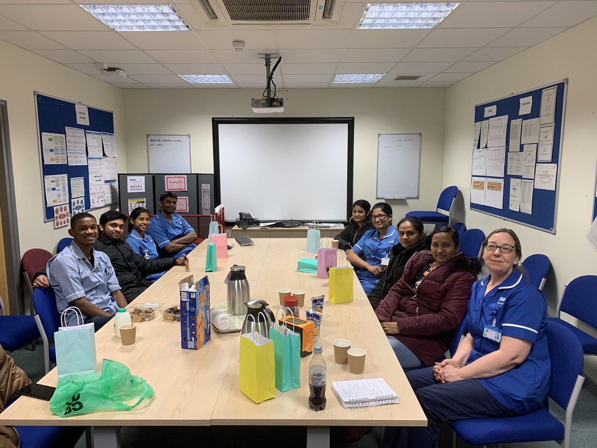 Welcome tea party with our new international nurses with pressies, tea, cake and chat, coming to work within Medicine and clinical support @SupportSft @StockportNHS ..