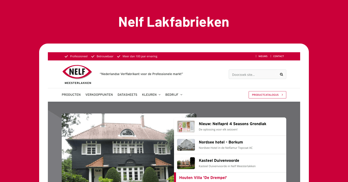 In 2019 hebben wij de nieuwe #WordPress website van Nelf Lakfabrieken ontwikkeld. Het resultaat is een frisse en meertalige corporate website waarmee Nelf kan doorgroeien als verffabrikant voor de professionele markt. buff.ly/3b9JaZl