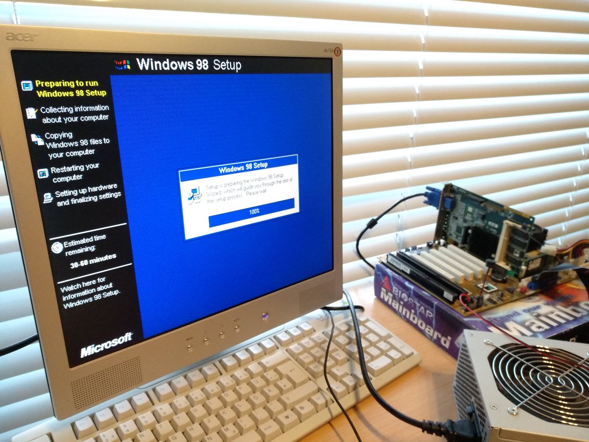 classicvga1's tweet photo. The time has come. My first Win98 installation since...15 years? ;) . Tons of vga cards waiting to be tested! Fun fun fun

#windows98 #retropcgaming #retropc #nostalgia #retrogames #classicvga https://t.co/0yaru2RCLY