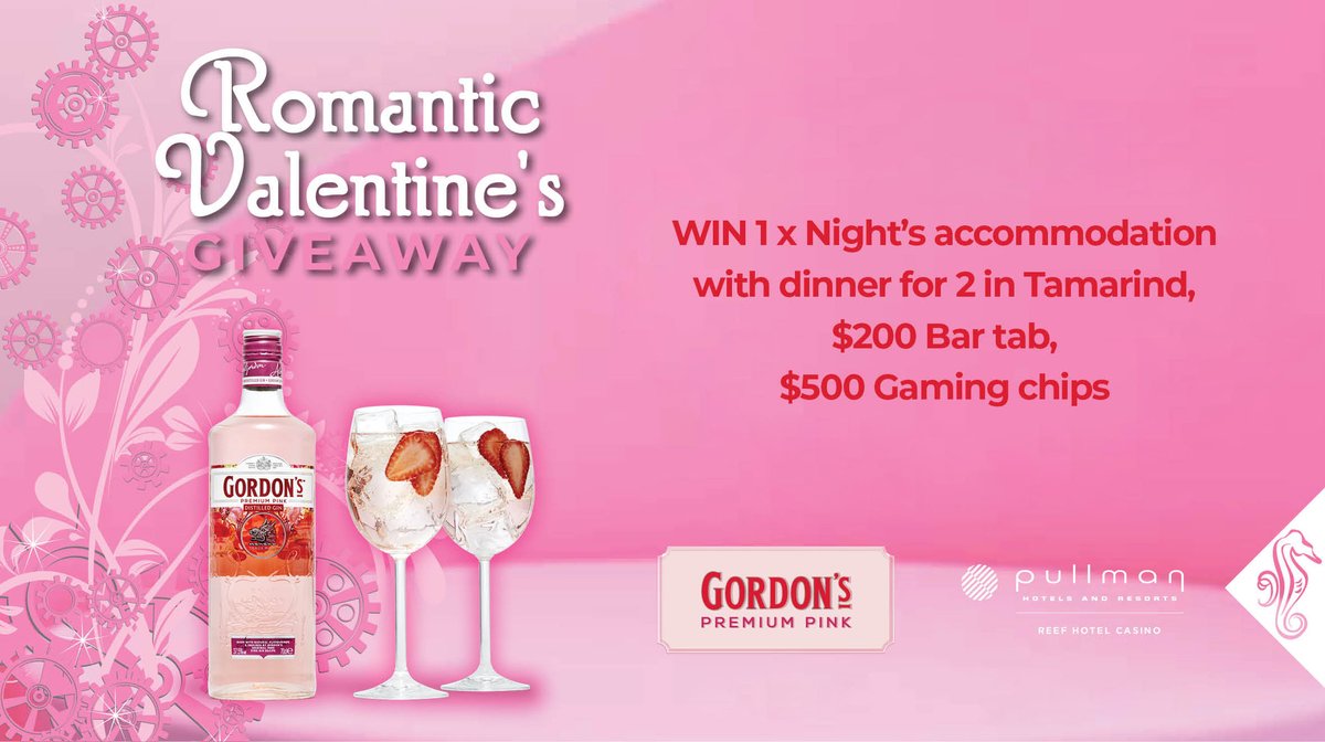 ReefHotelCasino's tweet photo. 💖VALENTINES GIVEAWAY💖

You could win: 🛌 A Nights Accommodation
😋😋Tamarind Dinner for 2
🥂$200 Bar Tab | 🎰$500 Gaming Chips

Find out more here > https://t.co/UisxbudDas
DRAWN 14 FEBRUARY
*Conditions Apply. Winner not required at draw

ALWAYS DRINKWISE 
#bar36 #Yum #gordons https://t.co/0clHAtA8rc