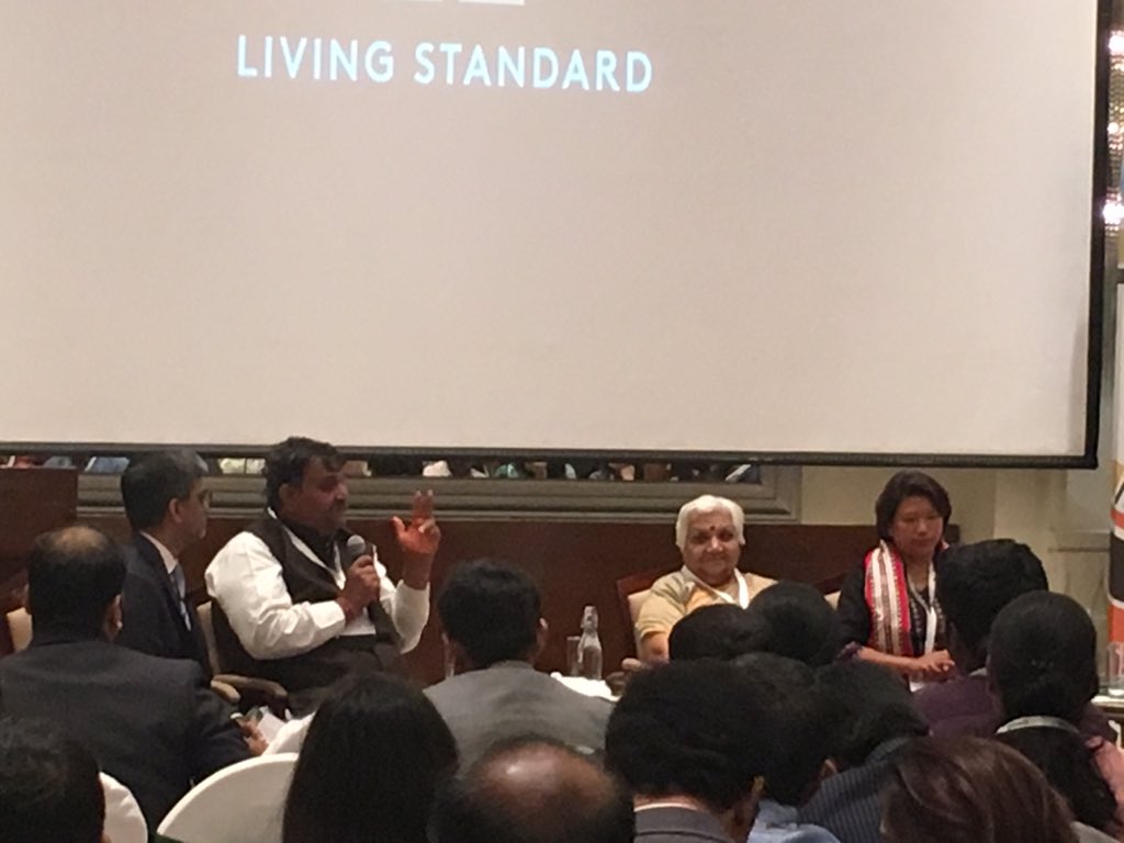 Discussions at Greenbuild chaired by @m_raman  Happy to see that significance of community involvement and contextual relevance may be studied by USGBC via LivingStandard. Green Bldgs are only a part of the puzzle of sustainability. Let's Humbly Concentrate on the Local People!