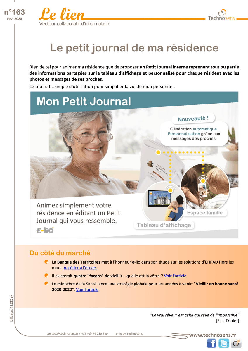 Notre newsletter du mois de février.
N'hésitez pas à nous contacter pour plus d'informations.
<a href="/Technosens_SAS/">Technosens</a> 
#ehpad #residence #informations #animations