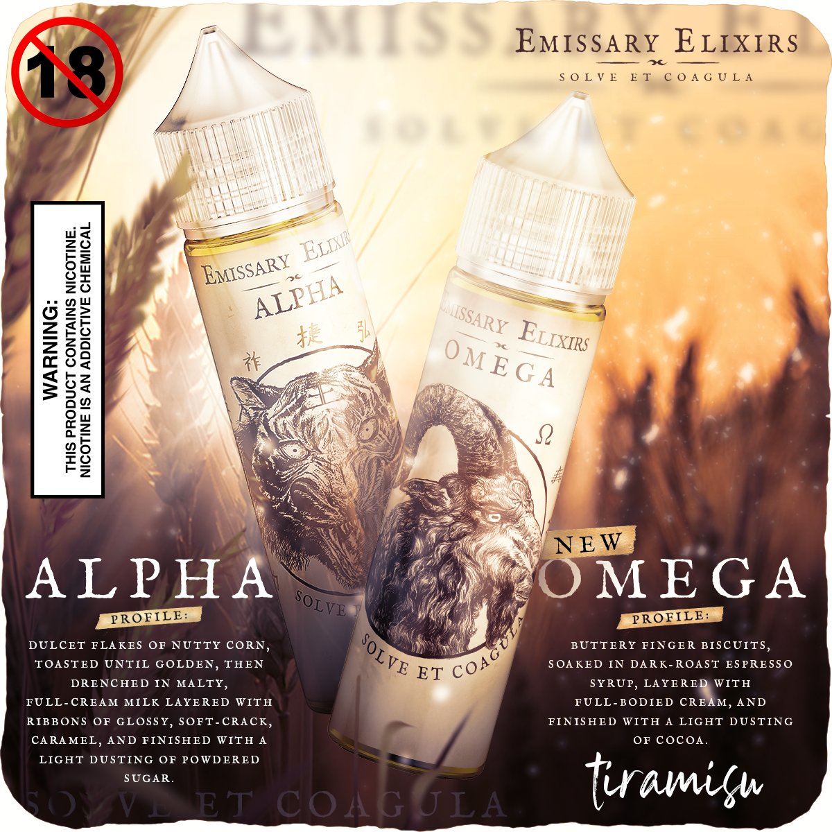 Alpha and Omega are available nationwide for all you dessert lovers! 
#emissary #eliquid #RSA #vapers #omega #alpha