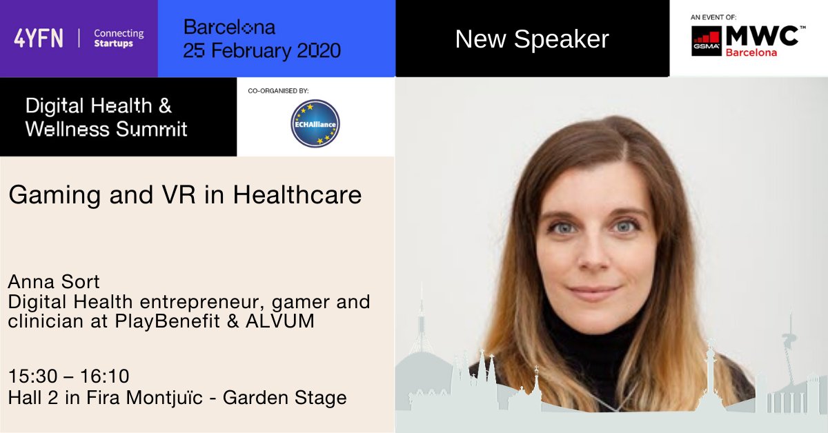 Anna Sort <a href="/LostNurse/">Anna Sort</a>, <a href="/play_benefit/">PlayBenefit</a> and <a href="/ALVUMHealth/">ALVUM</a> is speaking at #DHWS20 #4YFN20 in a few weeks! Check out the agenda and register now! bit.ly/2N6qAHd
📅 25 February
📍  Barcelona