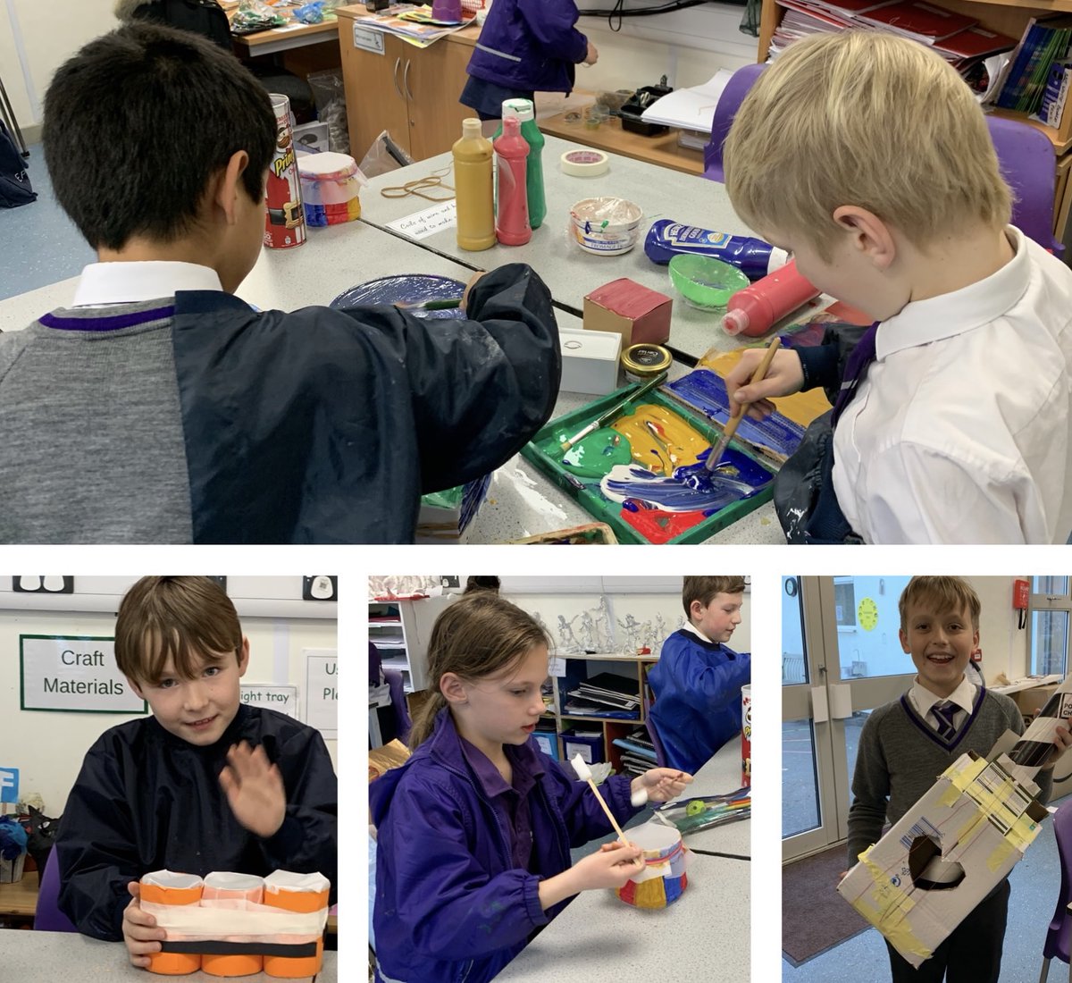 westongreensch's tweet photo. When Music and D.T. get together joyful learning happens #musicmaker #year5art #wgsart #ks2art #designtechnology #makinginstruments https://t.co/aby1St2UM4