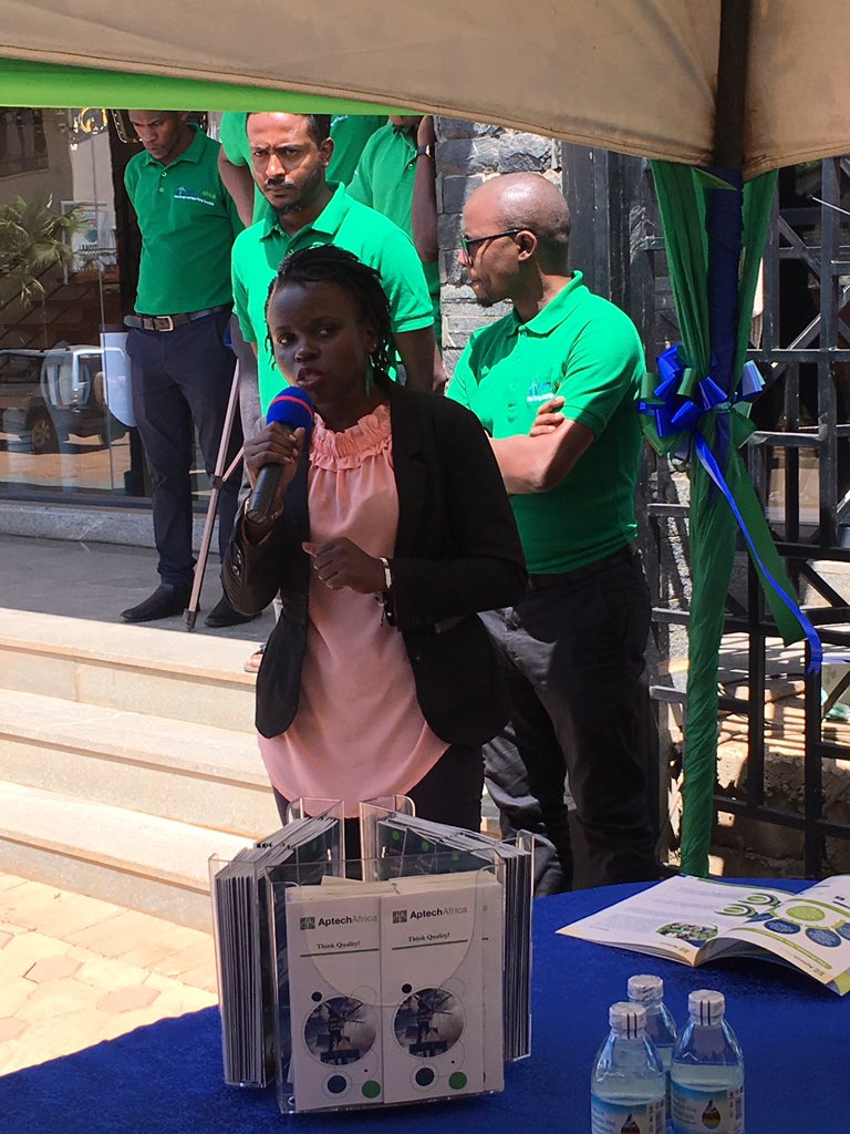 The Resident Ambassador of Eritrea 🇪🇷 congrats <a href="/aptechsolar/">Aptech Africa</a> for the hard work and setting up the regional offices in Kampala at SMS house along 7th Street, Kampala. Flanked by staff of Aptech Africa. #ThinkQuality.