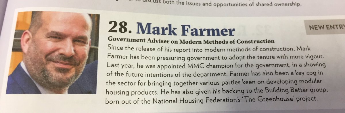 Brilliant to see @MFarmer_Resi making the @24housing #PowerPlayers list for the first time this year! More evidence that #MMC is a conversation we all need to be having