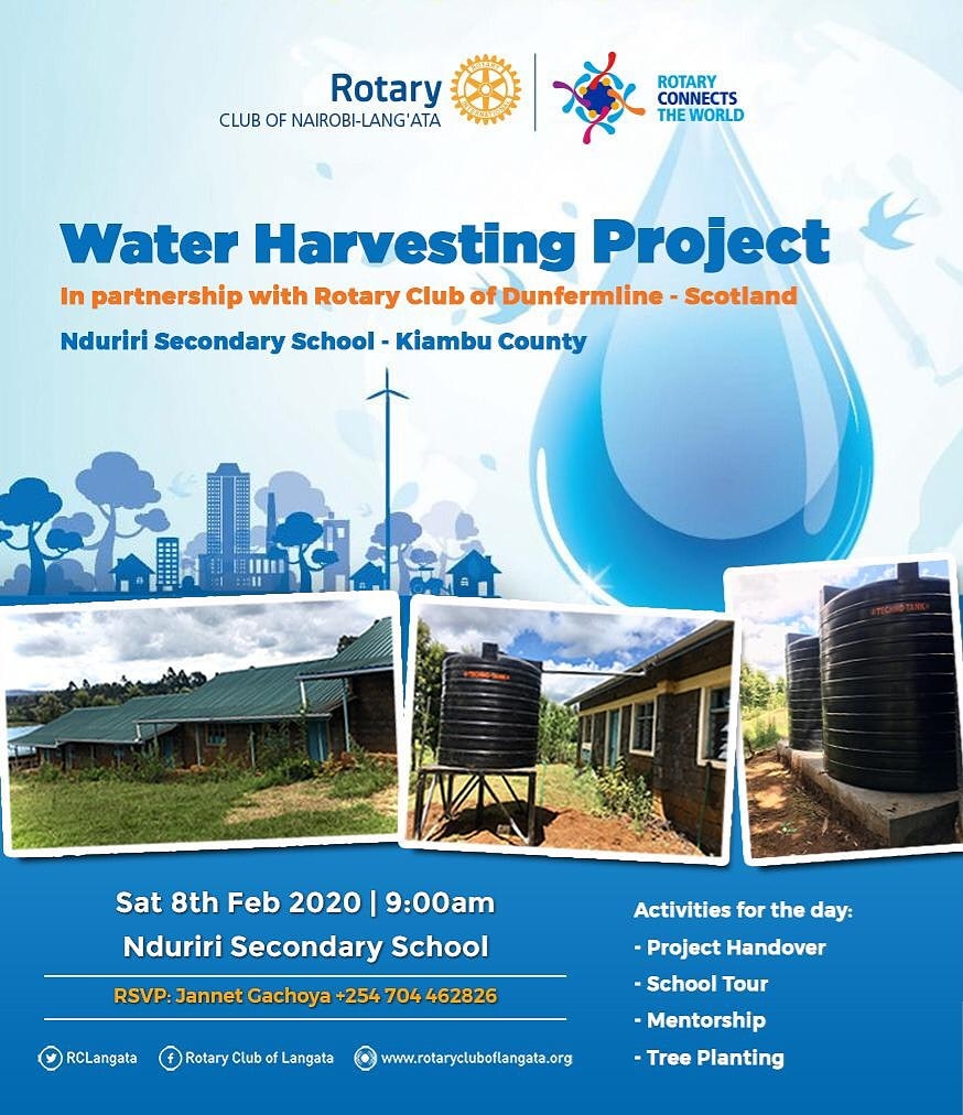 RCLangata's tweet photo. Tomorrow we Launch the Nduriri Water Harvesting Project with great help from the Rotary Club of Dunfermline in Scotland. Looking forward to a colorful and eventful day. #rotaryconnectstheworld #elevateyourgame #rotaryinternational  #Dunfermline  #dunfermlinerotary https://t.co/SR3dQkpYAc