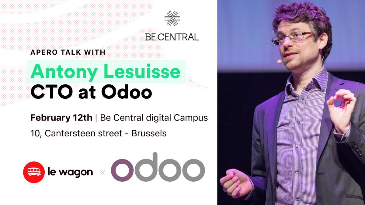 For next weeks #AperoTalk, Le Wagon Brussels and @BeCentralBxl will welcome @antonylesuisse #CTO at @Odoo , one of the most successful scale-up in Belgium 🇧🇪. He will share the challenges he faced as a developer and how he fell in love with his journey. buff.ly/31Jm2Nb