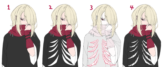 破れた服のtwitterイラスト検索結果