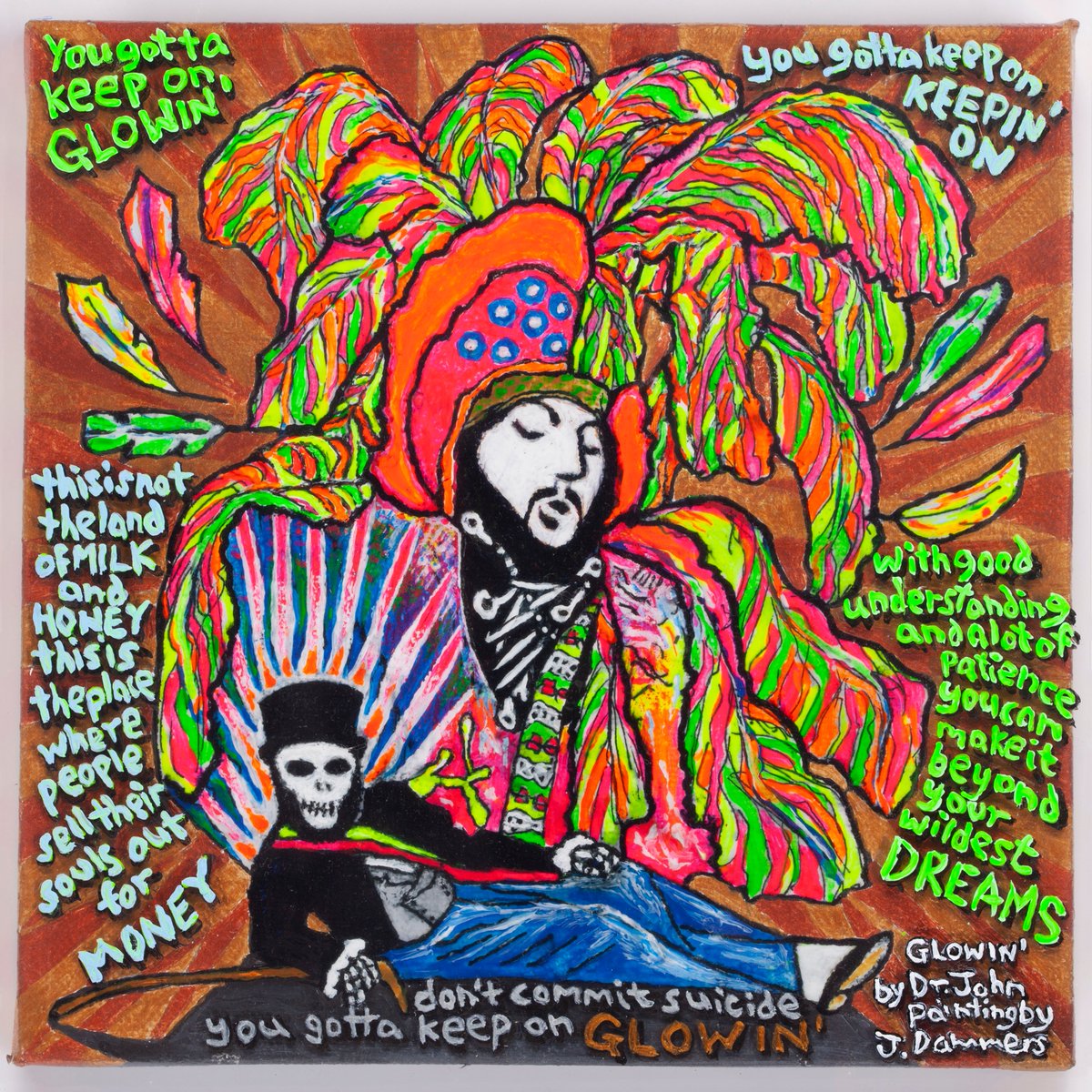 EazlUK's tweet photo. Jerry Dammers the founder, keyboard player &amp; main songwriter of British band The Specials/ SpecialAKA, &amp; the founder of 2 Tone Records paints "Glowin" inspired by Dr. John's Song for @theCALMzone  @Tog4ShortLives you can bid here https://t.co/2Cs4HsUfBu @Hobbycraft @thespecials https://t.co/RXg2tbVL06