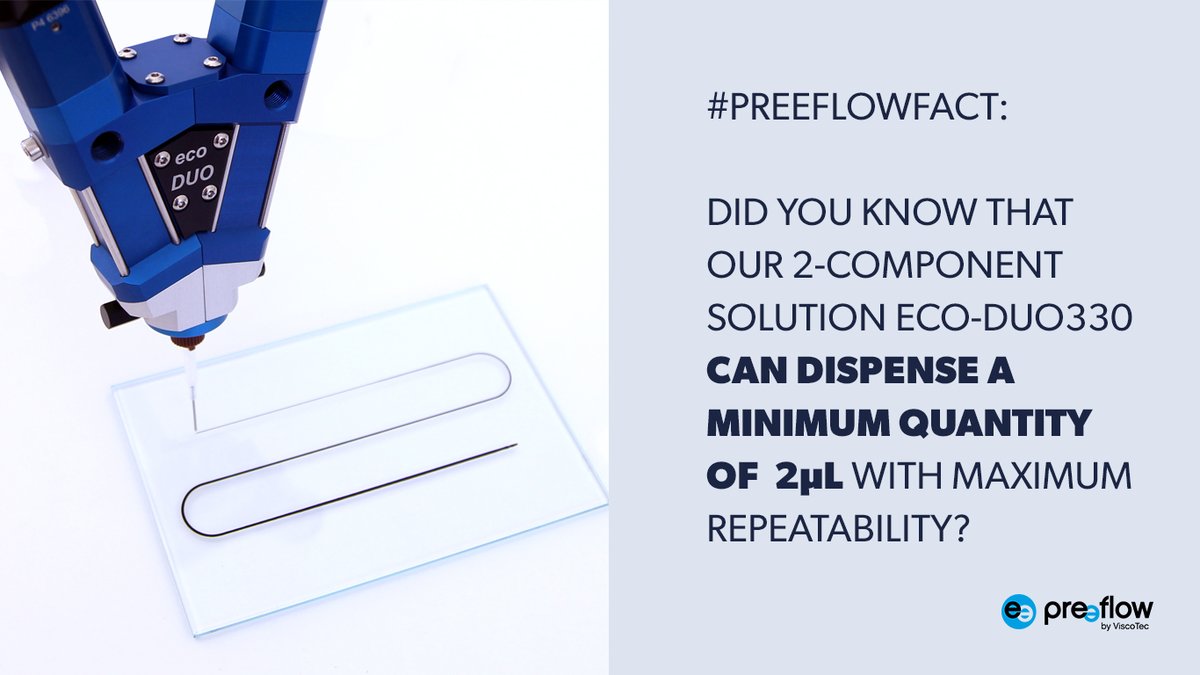 preeflow's tweet image. First #preeflowfact 2020:
Our high qualitity 2-component solutions offer unique possibilities for your production process.
#preeflow #2component #ecoDUO #microdispensing #volumetric
