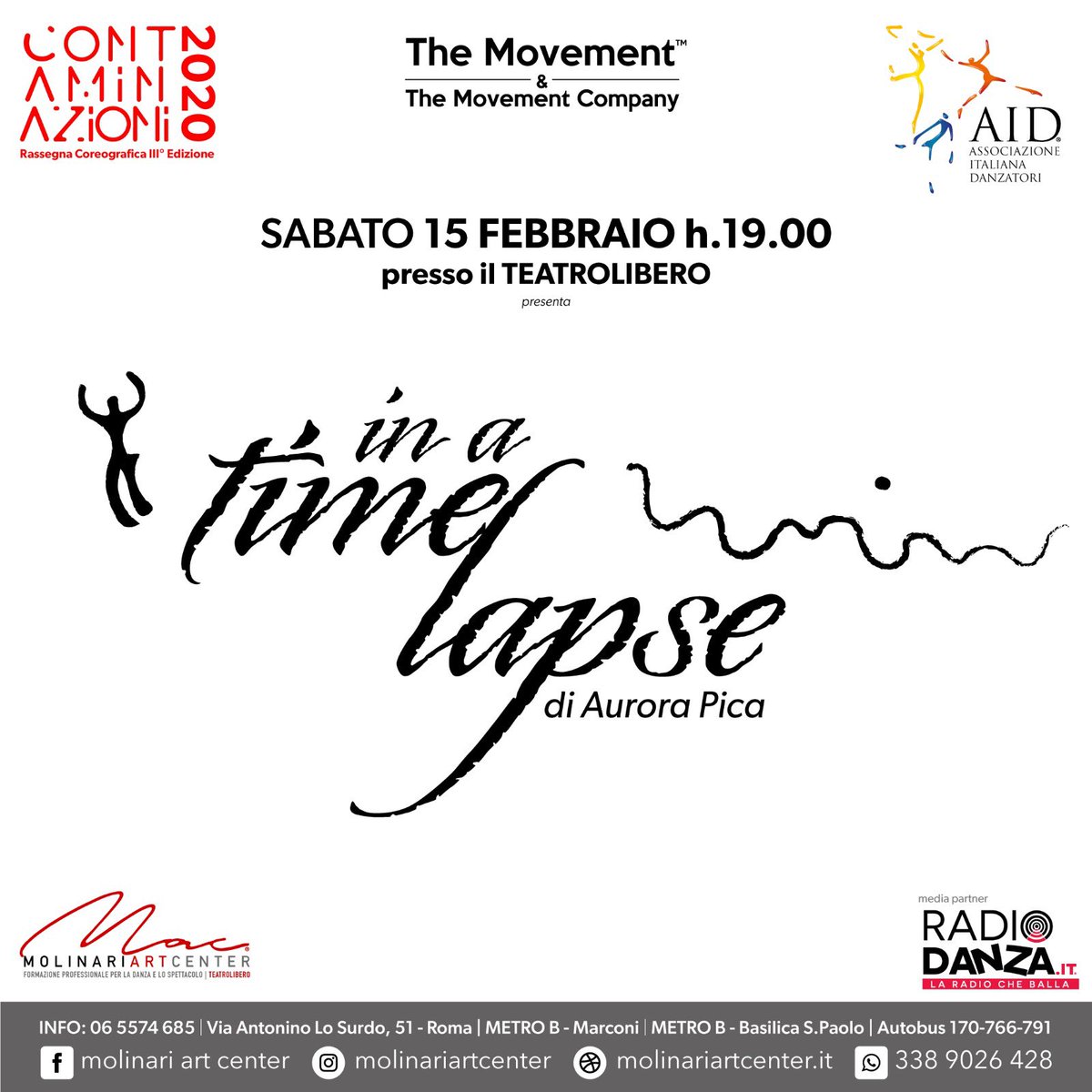 ‼️‼️ SABATO 15 FEBBRAIO h19:00‼️‼️Un appuntamento assolutamente da non perdere presso il TeatroLibero del Molinari Art Center! Coreografie di Aurora Pica! #programmaradiofonico #radiofm #ascoltaciognigiorno #radio #radioforum #danzonradio