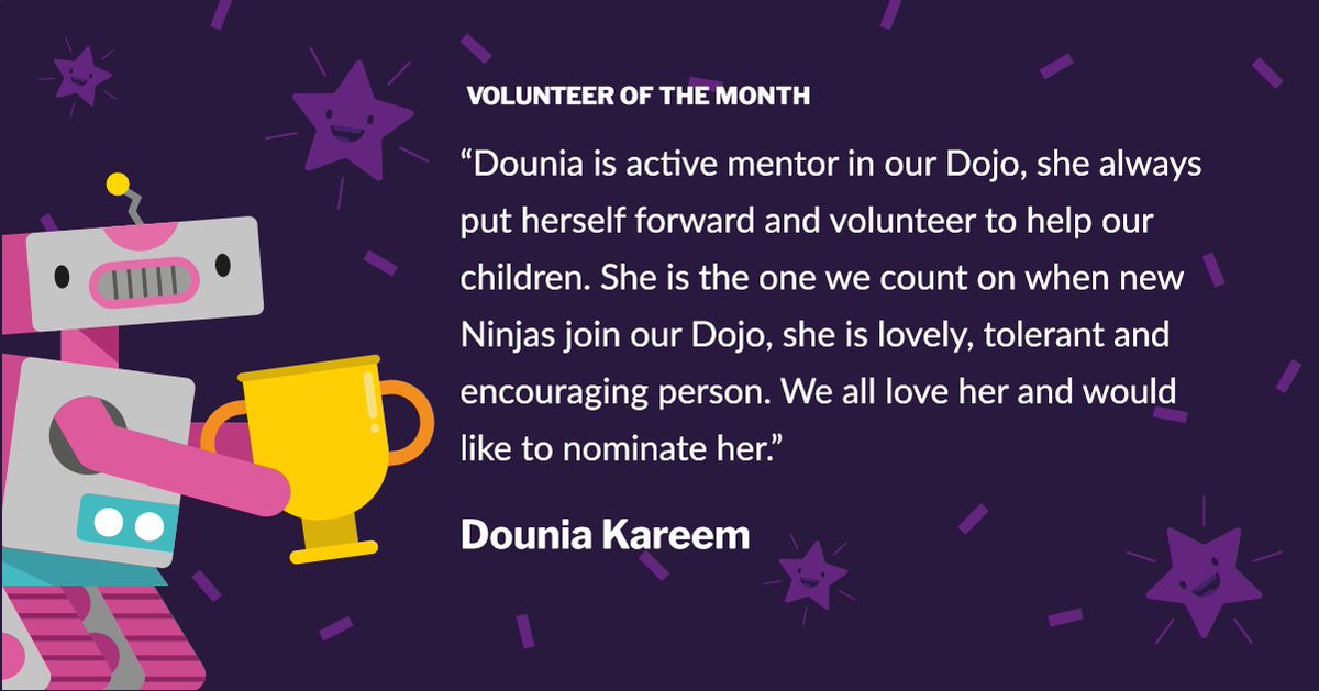 CoderDojo's tweet image. 3 reasons to put someone forward as Volunteer of the Month:
❤️ To recognise & reward their efforts 
🙌 To share what makes your Dojo special
🏆 To be in with a chance of winning prizes!
Nominate someone for FEBRUARY today!
docs.google.com/forms/d/e/1FAI… 
#CoderDojoVolunteer