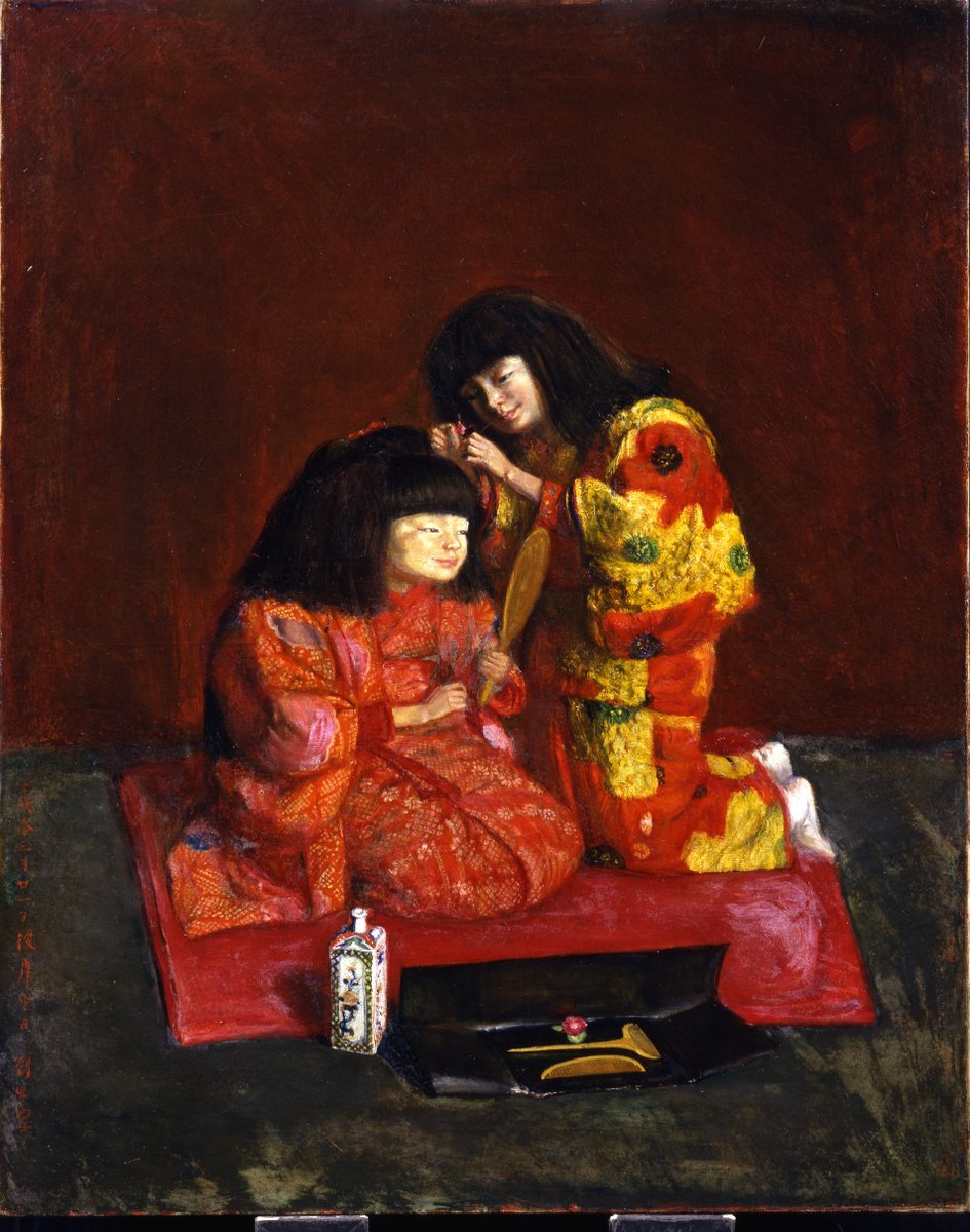 名古屋会場限定】《二人麗子図(童女飾髪姿)》1922年3月21日(泉屋博古館