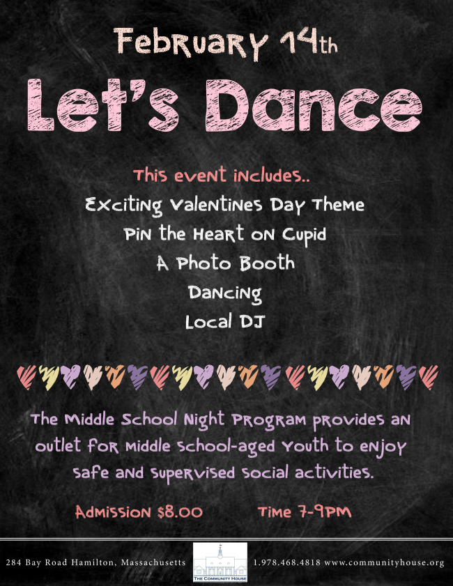 Let's Dance! February 14th Middle School Night conta.cc/2SdNFtc