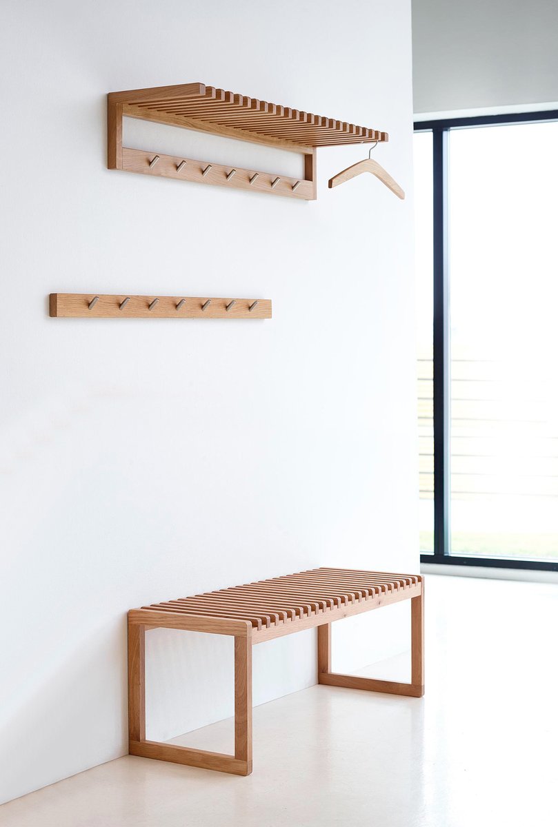 VenoorLiving's tweet photo. A place to leave your bags or pick them up, no hallway is complete without our Cove bench. Pair with our matching Cove hook and hat racks for an effortlessly Scandinavian look. > https://t.co/I1Nlu3DtO0 https://t.co/gucV8bycXl