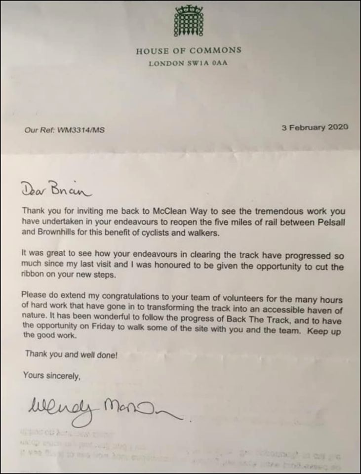 The aqueduct steps are finished and were officially opened by Wendy Morton MP on the 31st January just after we had a visit from West Midlands Mayor Andy Street.