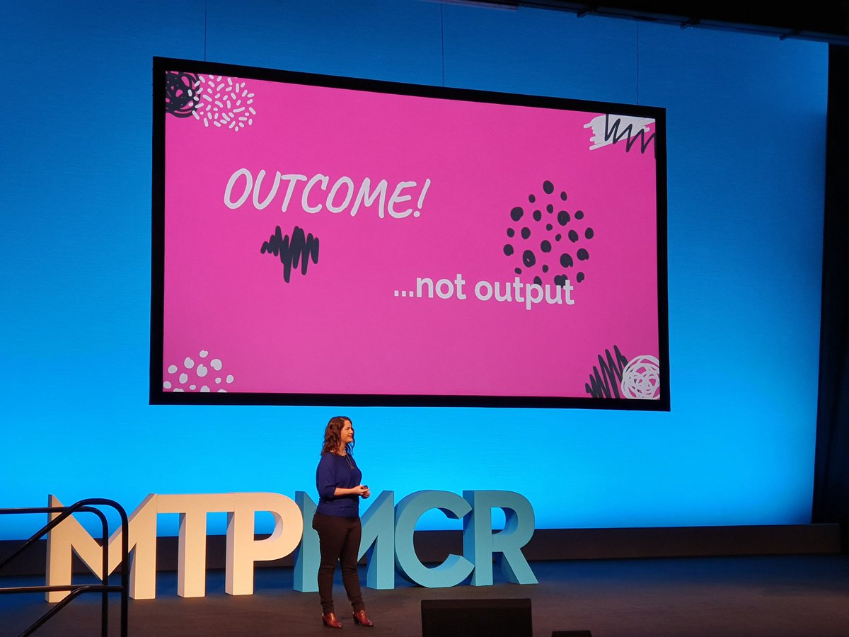 sliman_io's tweet photo. @simplybastow highlights the need to focus on outcomes, NOT outputs. Let's take this feature factory down!
#mtpcon #mtpengage #mindtheproduct https://t.co/FPqGznZJmD