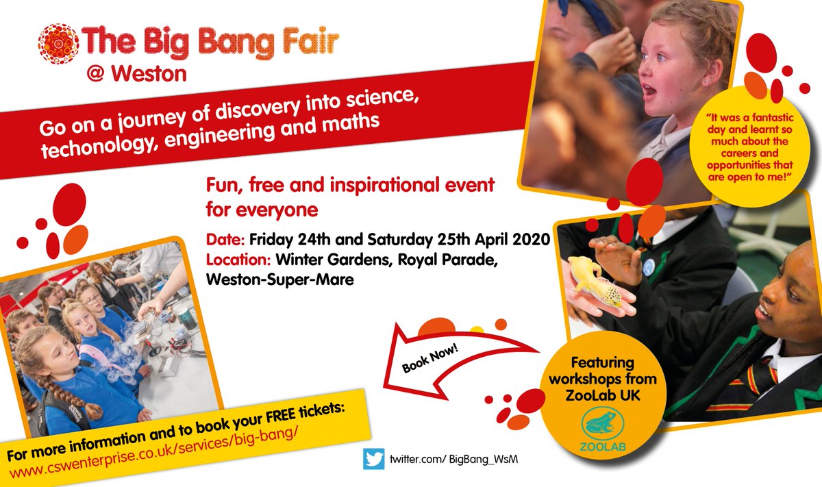 BigBang_WsM's tweet photo. The morning session on Friday 24th April is now FULLY BOOKED! The afternoon session now has limited space so get registering today! Don't forget you can also visit on Saturday 25th April! #STEMbythesea #BigBangFair #STEM https://t.co/6VKJGvbG7r https://t.co/xZlOY5U3Se