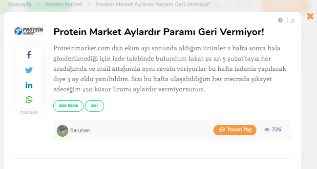 PMagdurlar's tweet photo. #Proteinmarket tüketici tecrübeleri! https://t.co/Qj2TdOlqPp