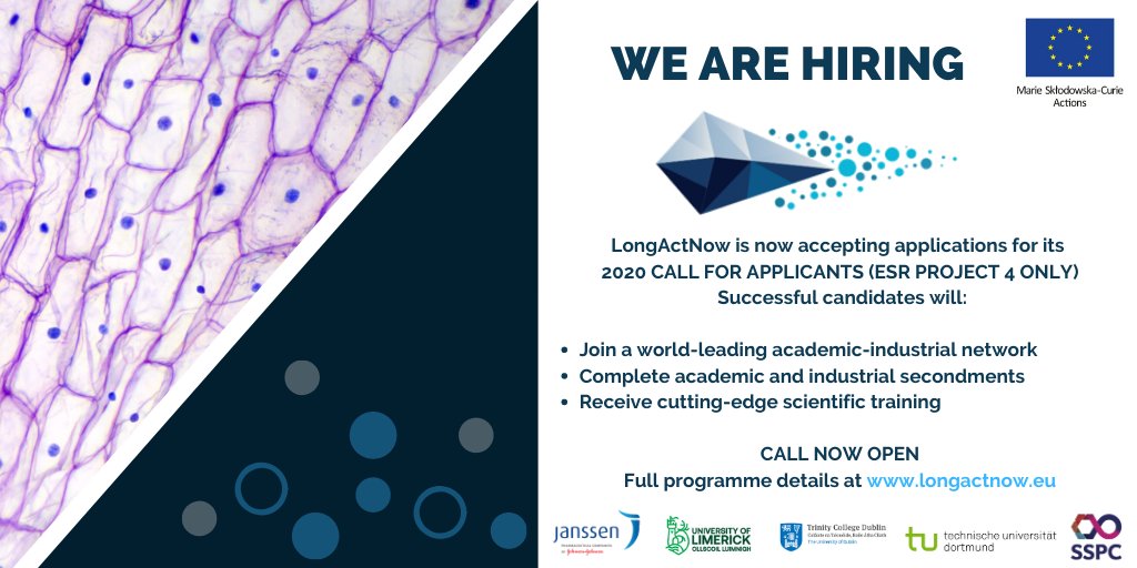 LongActNow (@longactnow) on Twitter photo JOB ALERT: Calling all enthusiastic and motivated candidates for our accelerated call opening today (ESR4 only). Full details of post and how to apply are here: longactnow.eu/index.php/2020…
Deadline 21 February 2020--APPLY NOW! #longactnow <a href="/UL/">University Of Limerick</a> <a href="/TU_Dortmund/">TU Dortmund</a> JOB ALERT: Calling all enthusiastic and motivated candidates for our accelerated call opening today (ESR4 only). Full details of post and how to apply are here: longactnow.eu/index.php/2020…
Deadline 21 February 2020--APPLY NOW! #longactnow <a href="/UL/">University Of Limerick</a> <a href="/TU_Dortmund/">TU Dortmund</a>