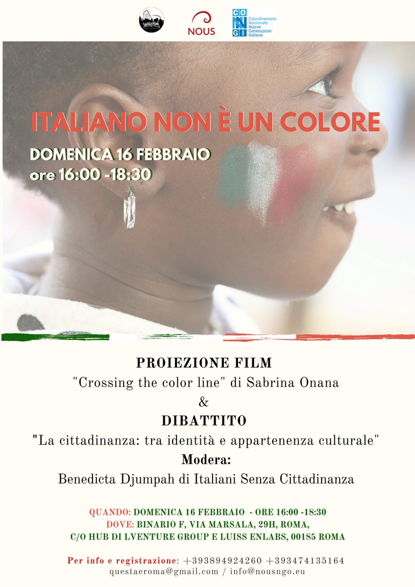 Vi aspettiamo il 16 febbraio a Roma! 
#Questaeroma #roma #savethedate #16febbraio #Italianononèuncolore