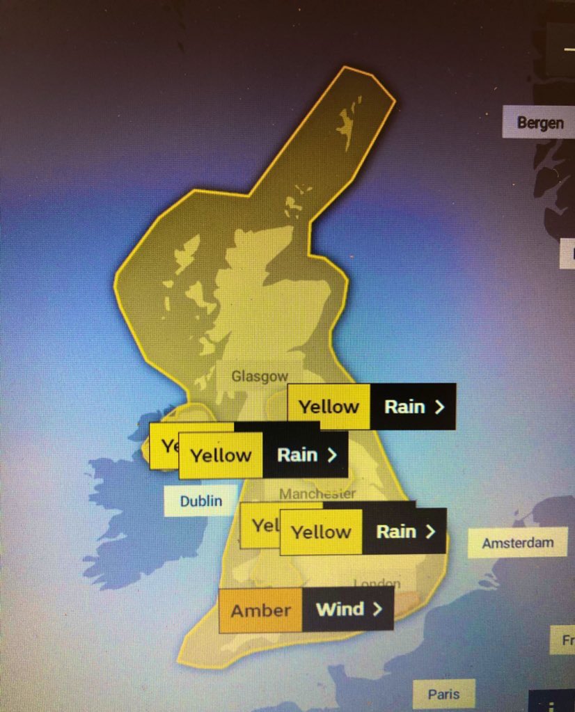Looks like the person who manages the weathermap could be missing their pet!!! #metoffice #StormCiara #rabbit