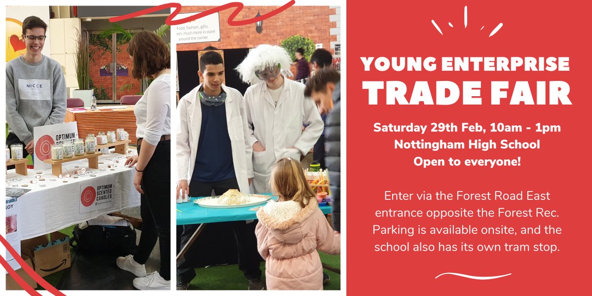 Nottinghamians's tweet photo. This year’s Young Enterprise Trade Fair will be taking place at @NottsHigh on 29th Feb from 10am-1pm. Student teams from schools throughout Nottingham will be selling their products to the general public, so come along &amp; see what's on offer? @Nottinghamians  @YENottm https://t.co/uT0YdD69iH