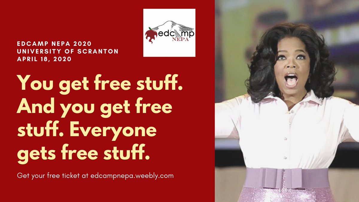 EdCampNEPA's tweet photo. Come to #edcampNEPA. Learn. Grow. Have fun. Get free stuff. 

Get a free #edcamp ticket and learn more at https://t.co/AY49H5UbY1 https://t.co/IqeSxez8pJ