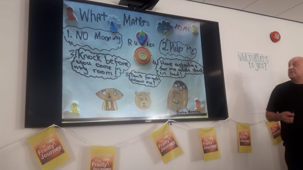 ESTH Frailty (@esthfrailty) on Twitter photo A great suggestion for our wards @epsom_sthelier a ‘what matters to you’ board at the top of everyone’s bed! <a href="/tommyNtour/">Tommy Whitelaw BCAh</a> @ALLIANCECarerVo <a href="/AcuteFrailty/">Acute Frailty Network</a> lots to think about taking our work forward. A great suggestion for our wards @epsom_sthelier a ‘what matters to you’ board at the top of everyone’s bed! <a href="/tommyNtour/">Tommy Whitelaw BCAh</a> @ALLIANCECarerVo <a href="/AcuteFrailty/">Acute Frailty Network</a> lots to think about taking our work forward.
